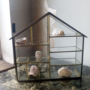 Beautiful glass/brass crystal shelf